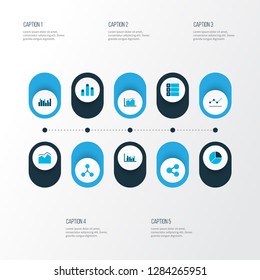 Set of graphs, diagrams and statistics icons. Premium quality symbol collection. Icons can be used for web, app and UI design.