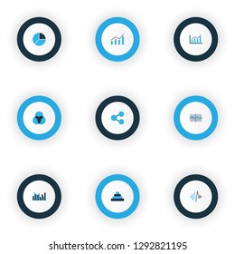 Set of graphs, diagrams and statistics icons. Premium quality symbol collection. Icons can be used for web, app and UI design.