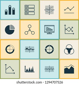 Set of graphs, diagrams and statistics icons. Premium quality symbol collection. Icons can be used for web, app and UI design.