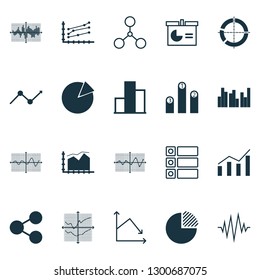 Set of graphs, diagrams and statistics icons. Premium quality symbol collection. Icons can be used for web, app and UI design.