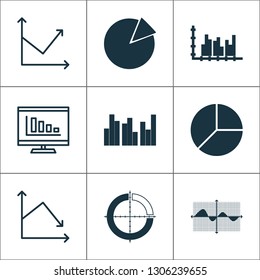 Set of graphs, diagrams and statistics icons. Premium quality symbol collection. Icons can be used for web, app and UI design.