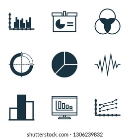 Set of graphs, diagrams and statistics icons. Premium quality symbol collection. Icons can be used for web, app and UI design.