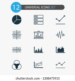 Set of graphs, diagrams and statistics icons. Premium quality symbol collection. Icons can be used for web, app and UI design.