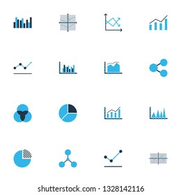 Set of graphs, diagrams and statistics icons. Premium quality symbol collection. Icons can be used for web, app and UI design.
