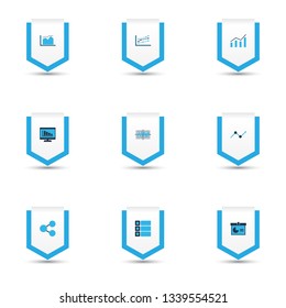 Set of graphs, diagrams and statistics icons. Premium quality symbol collection. Icons can be used for web, app and UI design.