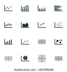 Set of graphs, diagrams and statistics icons. Premium quality symbol collection. Icons can be used for web, app and UI design.