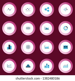 Set of graphs, diagrams and statistics icons. Premium quality symbol collection. Icons can be used for web, app and UI design.