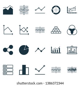 Set of graphs, diagrams and statistics icons. Premium quality symbol collection. Icons can be used for web, app and UI design.