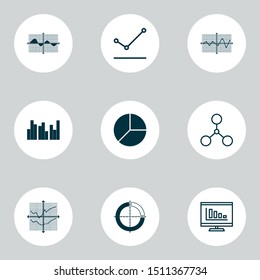 Set of graphs, diagrams and statistics icons. Premium quality symbol collection. Icons can be used for web, app and UI design