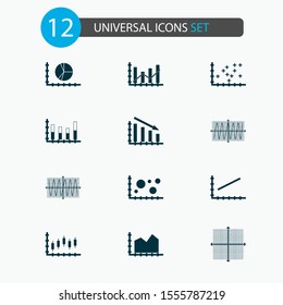 Set of graphs, diagrams and statistics icons. Premium quality symbol collection. Icons can be used for web, app and UI design.