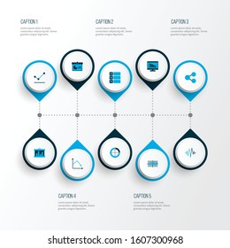 Set of graphs, diagrams and statistics icons. Premium quality symbol collection. Icons can be used for web, app and UI design.
