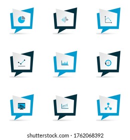 Set of graphs, diagrams and statistics icons. Premium quality symbol collection. Icons can be used for web, app and UI design.