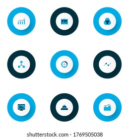 Set of graphs, diagrams and statistics icons. Premium quality symbol collection. Icons can be used for web, app and UI design.