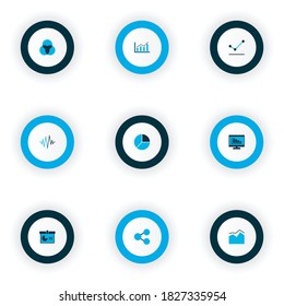 Set of graphs, diagrams and statistics icons. Premium quality symbol collection. Icons can be used for web, app and UI design.