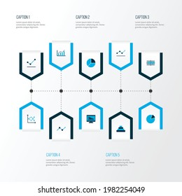 Satz von Graphen, Diagrammen und Statistik-Symbolen. Kollektion von hochwertigen Symbolen. Symbole können für das Web-, App- und UI-Design verwendet werden.