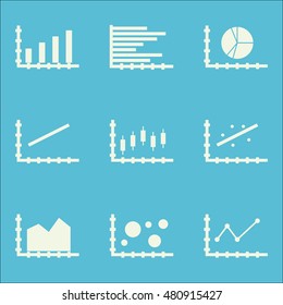 Set Of Graphs, Diagrams And Statistics Icons. Premium Quality Symbol Collection. Icons Can Be Used For Web, App And UI Design. Vector Illustration, EPS10.