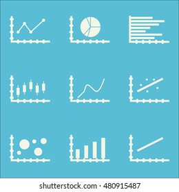 Set Of Graphs, Diagrams And Statistics Icons. Premium Quality Symbol Collection. Icons Can Be Used For Web, App And UI Design. Vector Illustration, EPS10.