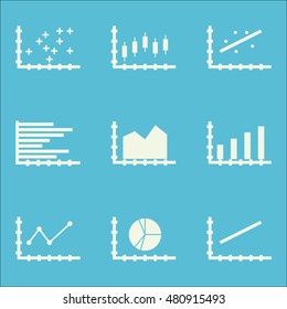 Set Of Graphs, Diagrams And Statistics Icons. Premium Quality Symbol Collection. Icons Can Be Used For Web, App And UI Design. Vector Illustration, EPS10.