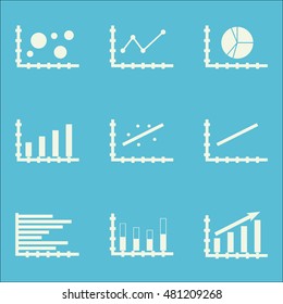 Set Of Graphs, Diagrams And Statistics Icons. Premium Quality Symbol Collection. Icons Can Be Used For Web, App And GUI Design. Vector Illustration, EPS10.