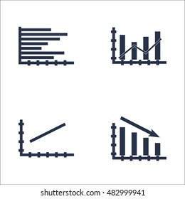Set Of Graphs, Diagrams And Statistics Icons. Premium Quality Symbol Collection. Icons Can Be Used For Web, App And UI Design. Vector Illustration, EPS10.