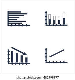 Set Of Graphs, Diagrams And Statistics Icons. Premium Quality Symbol Collection. Icons Can Be Used For Web, App And UI Design. Vector Illustration, EPS10.