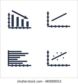 Set Of Graphs, Diagrams And Statistics Icons. Premium Quality Symbol Collection. Icons Can Be Used For Web, App And UI Design. Vector Illustration, EPS10.