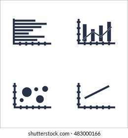 Set Of Graphs, Diagrams And Statistics Icons. Premium Quality Symbol Collection. Icons Can Be Used For Web, App And UI Design. Vector Illustration, EPS10.