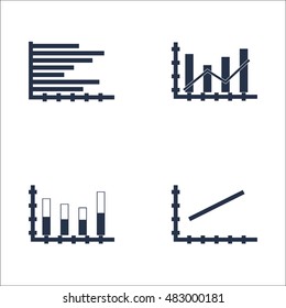 Set Of Graphs, Diagrams And Statistics Icons. Premium Quality Symbol Collection. Icons Can Be Used For Web, App And UI Design. Vector Illustration, EPS10.