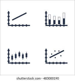 Set Of Graphs, Diagrams And Statistics Icons. Premium Quality Symbol Collection. Icons Can Be Used For Web, App And UI Design. Vector Illustration, EPS10.