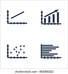 Set Of Graphs, Diagrams And Statistics Icons. Premium Quality Symbol Collection. Icons Can Be Used For Web, App And UI Design. Vector Illustration, EPS10.