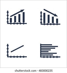 Set Of Graphs, Diagrams And Statistics Icons. Premium Quality Symbol Collection. Icons Can Be Used For Web, App And UI Design. Vector Illustration, EPS10.