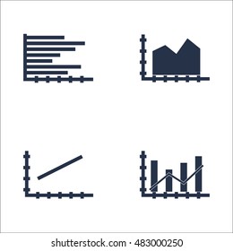 Set Of Graphs, Diagrams And Statistics Icons. Premium Quality Symbol Collection. Icons Can Be Used For Web, App And UI Design. Vector Illustration, EPS10.