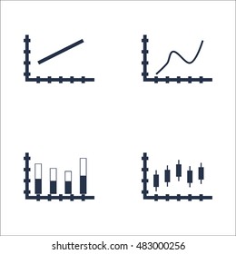 Set Of Graphs, Diagrams And Statistics Icons. Premium Quality Symbol Collection. Icons Can Be Used For Web, App And UI Design. Vector Illustration, EPS10.