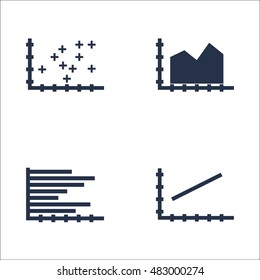 Set Of Graphs, Diagrams And Statistics Icons. Premium Quality Symbol Collection. Icons Can Be Used For Web, App And UI Design. Vector Illustration, EPS10.