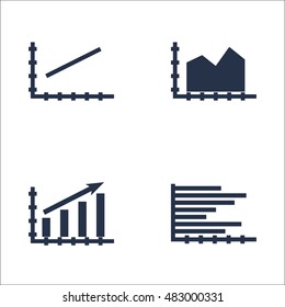 Set Of Graphs, Diagrams And Statistics Icons. Premium Quality Symbol Collection. Icons Can Be Used For Web, App And UI Design. Vector Illustration, EPS10.