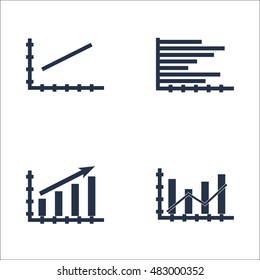 Set Of Graphs, Diagrams And Statistics Icons. Premium Quality Symbol Collection. Icons Can Be Used For Web, App And UI Design. Vector Illustration, EPS10.