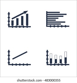 Set Of Graphs, Diagrams And Statistics Icons. Premium Quality Symbol Collection. Icons Can Be Used For Web, App And UI Design. Vector Illustration, EPS10.