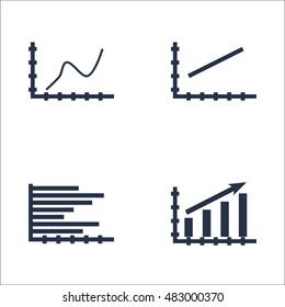 Set Of Graphs, Diagrams And Statistics Icons. Premium Quality Symbol Collection. Icons Can Be Used For Web, App And UI Design. Vector Illustration, EPS10.
