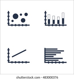 Set Of Graphs, Diagrams And Statistics Icons. Premium Quality Symbol Collection. Icons Can Be Used For Web, App And UI Design. Vector Illustration, EPS10.
