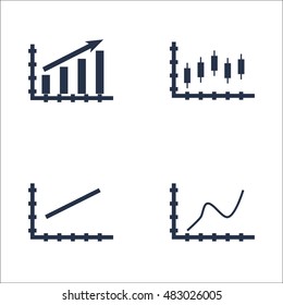 Set Of Graphs, Diagrams And Statistics Icons. Premium Quality Symbol Collection. Icons Can Be Used For Web, App And UI Design. Vector Illustration, EPS10.