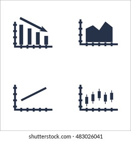 Set Of Graphs, Diagrams And Statistics Icons. Premium Quality Symbol Collection. Icons Can Be Used For Web, App And UI Design. Vector Illustration, EPS10.