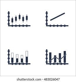 Set Of Graphs, Diagrams And Statistics Icons. Premium Quality Symbol Collection. Icons Can Be Used For Web, App And UI Design. Vector Illustration, EPS10.