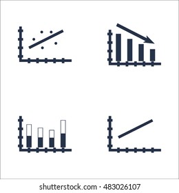 Set Of Graphs, Diagrams And Statistics Icons. Premium Quality Symbol Collection. Icons Can Be Used For Web, App And UI Design. Vector Illustration, EPS10.