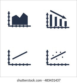 Set Of Graphs, Diagrams And Statistics Icons. Premium Quality Symbol Collection. Icons Can Be Used For Web, App And UI Design. Vector Illustration, EPS10.