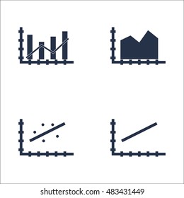 Set Of Graphs, Diagrams And Statistics Icons. Premium Quality Symbol Collection. Icons Can Be Used For Web, App And UI Design. Vector Illustration, EPS10.