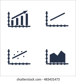 Set Of Graphs, Diagrams And Statistics Icons. Premium Quality Symbol Collection. Icons Can Be Used For Web, App And UI Design. Vector Illustration, EPS10.
