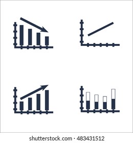 Set Of Graphs, Diagrams And Statistics Icons. Premium Quality Symbol Collection. Icons Can Be Used For Web, App And UI Design. Vector Illustration, EPS10.