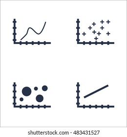 Set Of Graphs, Diagrams And Statistics Icons. Premium Quality Symbol Collection. Icons Can Be Used For Web, App And UI Design. Vector Illustration, EPS10.