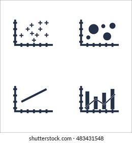 Set Of Graphs, Diagrams And Statistics Icons. Premium Quality Symbol Collection. Icons Can Be Used For Web, App And UI Design. Vector Illustration, EPS10.