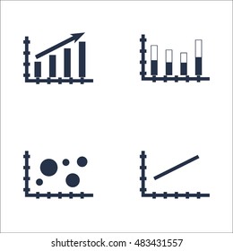 Set Of Graphs, Diagrams And Statistics Icons. Premium Quality Symbol Collection. Icons Can Be Used For Web, App And UI Design. Vector Illustration, EPS10.